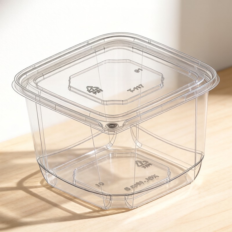 Contenedor de almacenamiento de tomates cherry transparentes cuadrados de 24 oz XGL