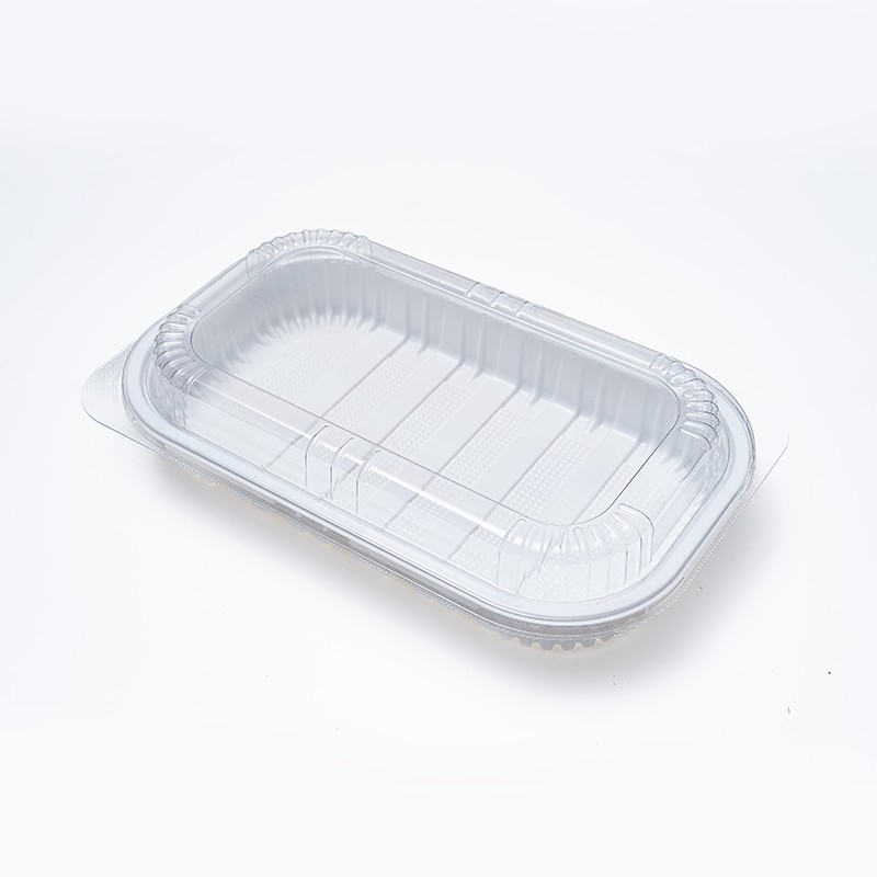 Bandeja de delicatessen antiplástico blanca con base de PP XGL-315 y tapa transparente Bandeja de delicatessen antiplástico blanca con base de PP XGL-315 y tapa transparente