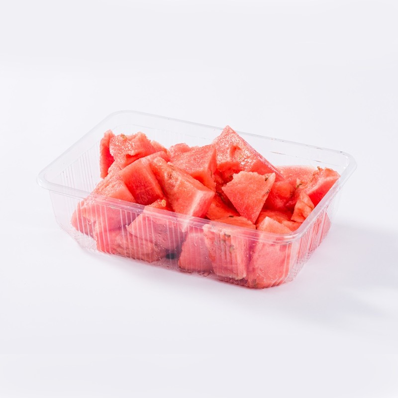 Bandeja de frutas PET profunda de alta transparencia XGL-2817 con paredes laterales reforzadas