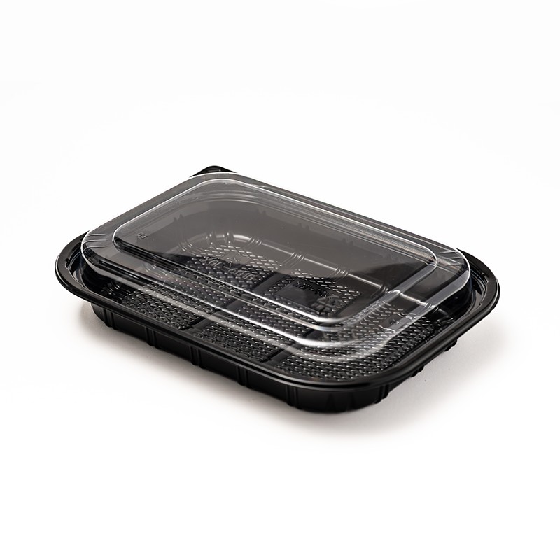 Bandeja de plástico antivaho comercial negra XGL-315 con tapa transparente Bandeja de plástico antivaho comercial negra XGL-315 con tapa transparente
