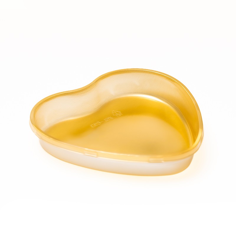 Bandeja de regalo irregular para frutas y mascotas con forma de corazón de oro XGL-09B para embalaje premium navideño