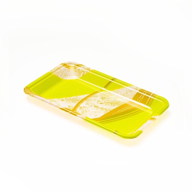 XGL-2013P Bandeja para alimentos de frutas frescas, poco profunda y anticortada, con película verde PET XGL-2013P Bandeja para alimentos de frutas frescas, poco profunda y anticortada, con película verde PET