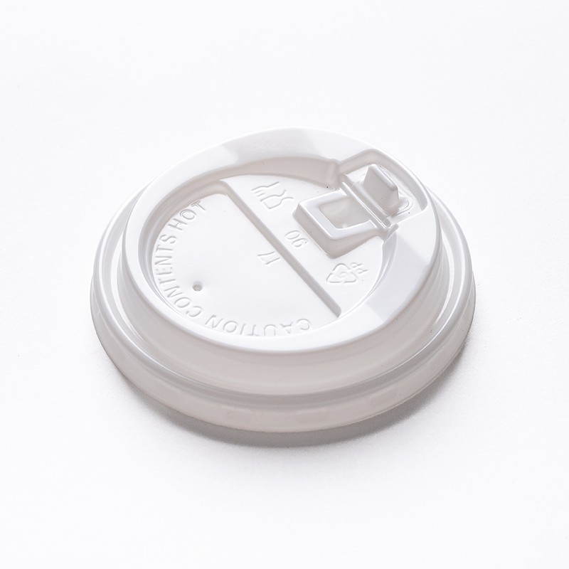 Tapa de vaso de bebida con ventilación abatible de PP blanco XGL-90