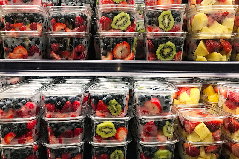 Contenedor de frutas PET con tapa